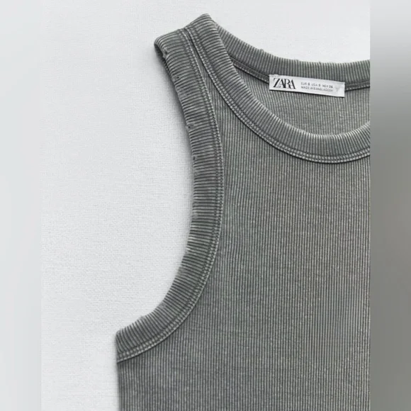 ZARA Washed Rib Tank Top - Picture 6 of 10